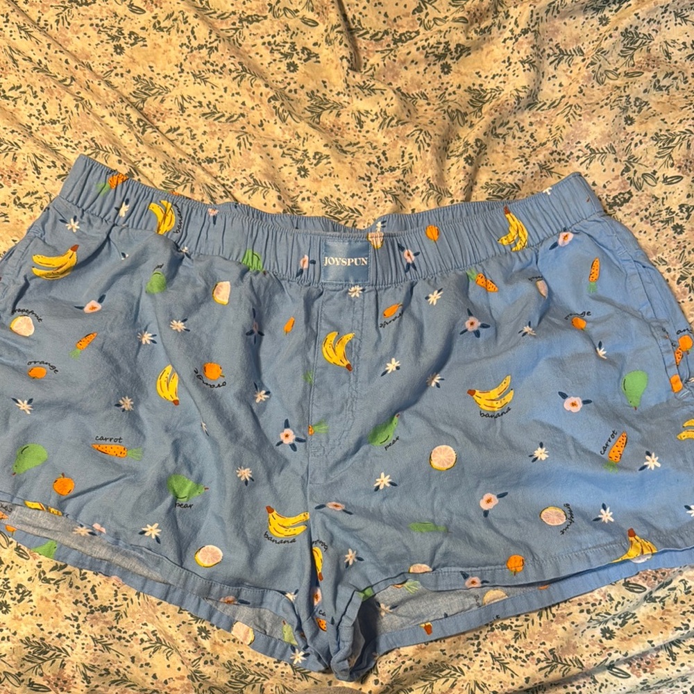 Joules Blue Fruit Print Shorts